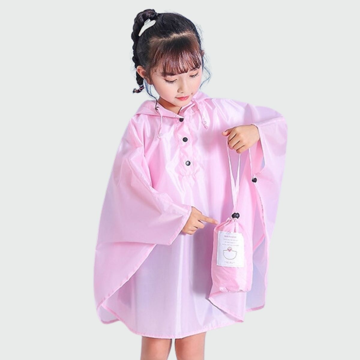 Cape de Pluie Fille Rose - rose clair / S