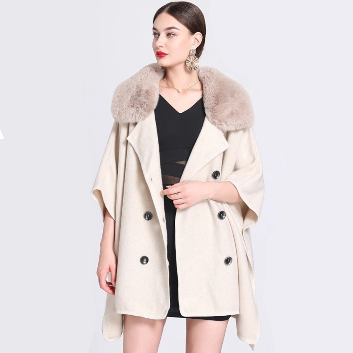 Cape Femme Double Boutonnage