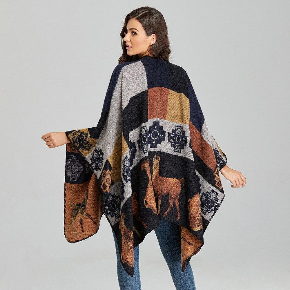 Poncho Femme Marron - marron