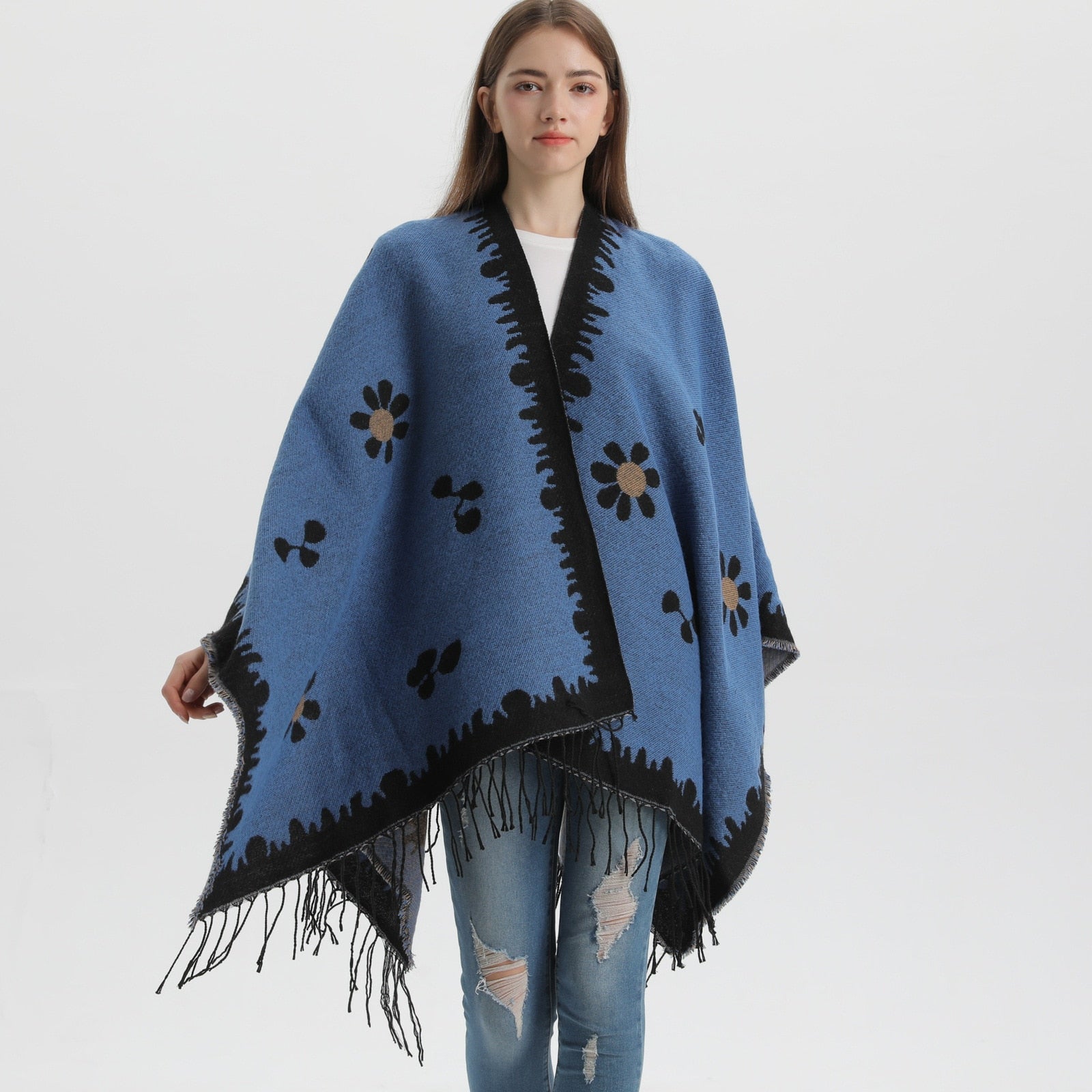 Poncho Femme Flower