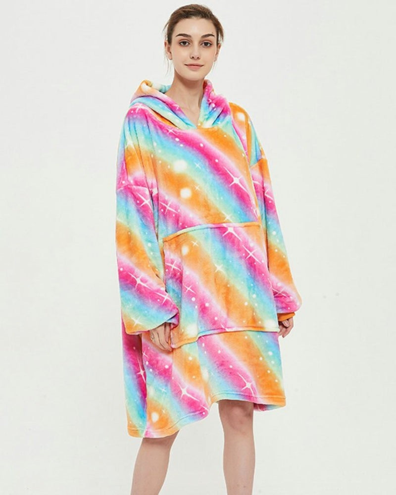 Poncho Plaid Arc-en-Ciel - unique