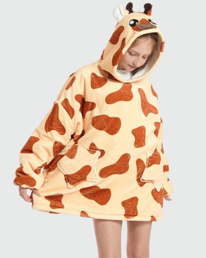 Poncho Plaid Enfant - Girafe / 75 cm