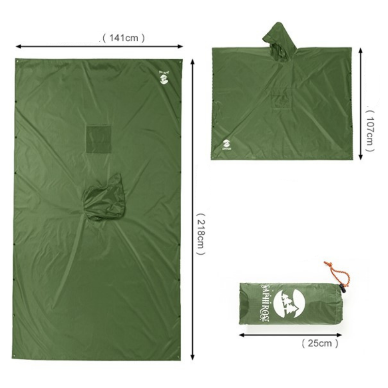 Poncho Homme Pluie - Vert