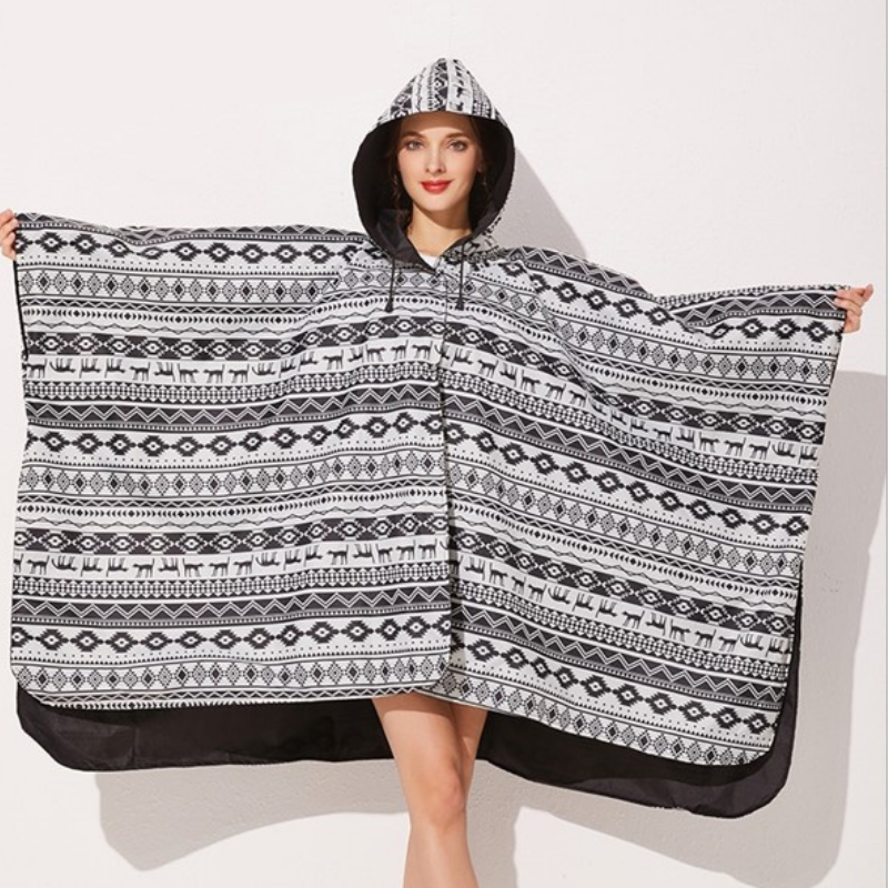 Poncho Pluie Noir & Blanc - Chiens noirs