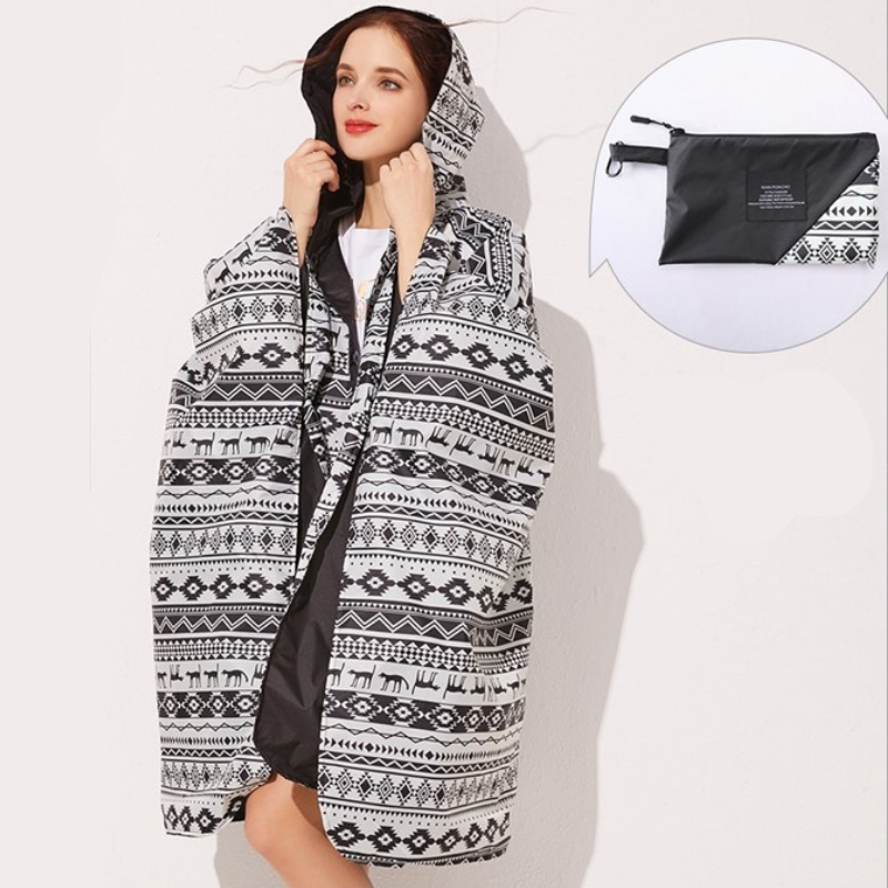 Poncho Pluie Noir & Blanc - Chiens noirs
