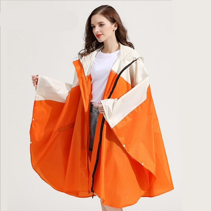 Poncho Pluie Orange & Beige - Orange & beige