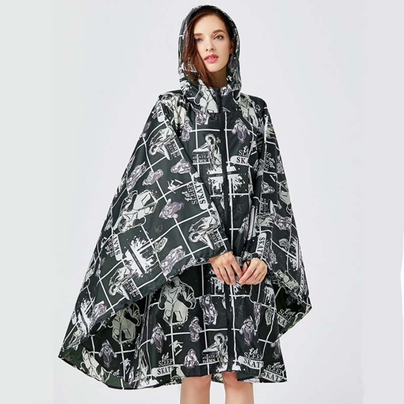 Poncho Pluie Skate - Noir