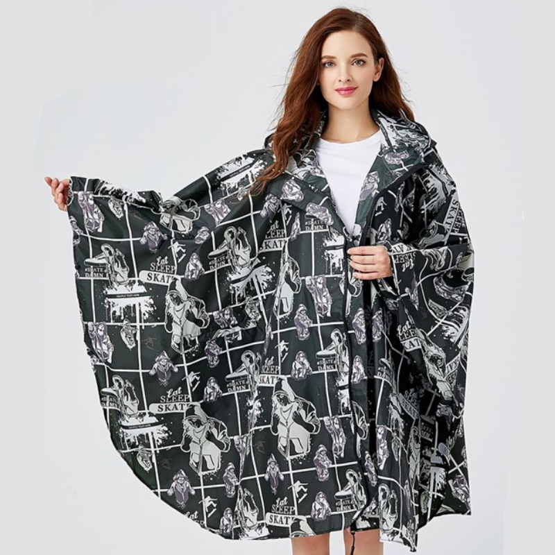 Poncho Pluie Skate - Noir