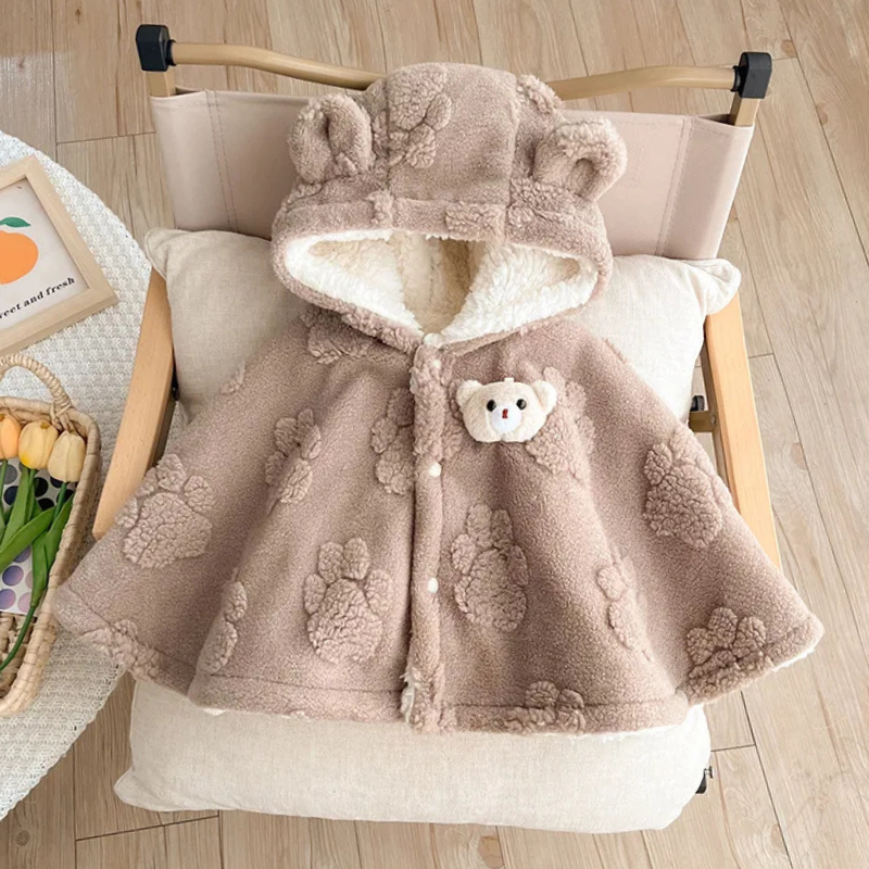 Poncho Polaire Bébé Ours - 0-3 ans