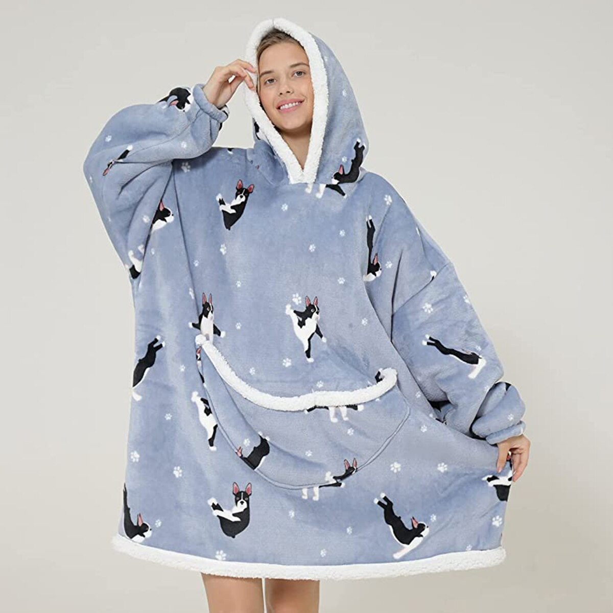 Poncho Polaire d’Intérieur Femme - bleu / unique