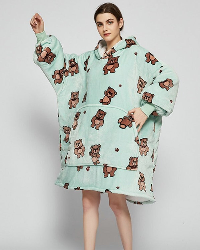 Poncho Polaire Femme Ours - unique