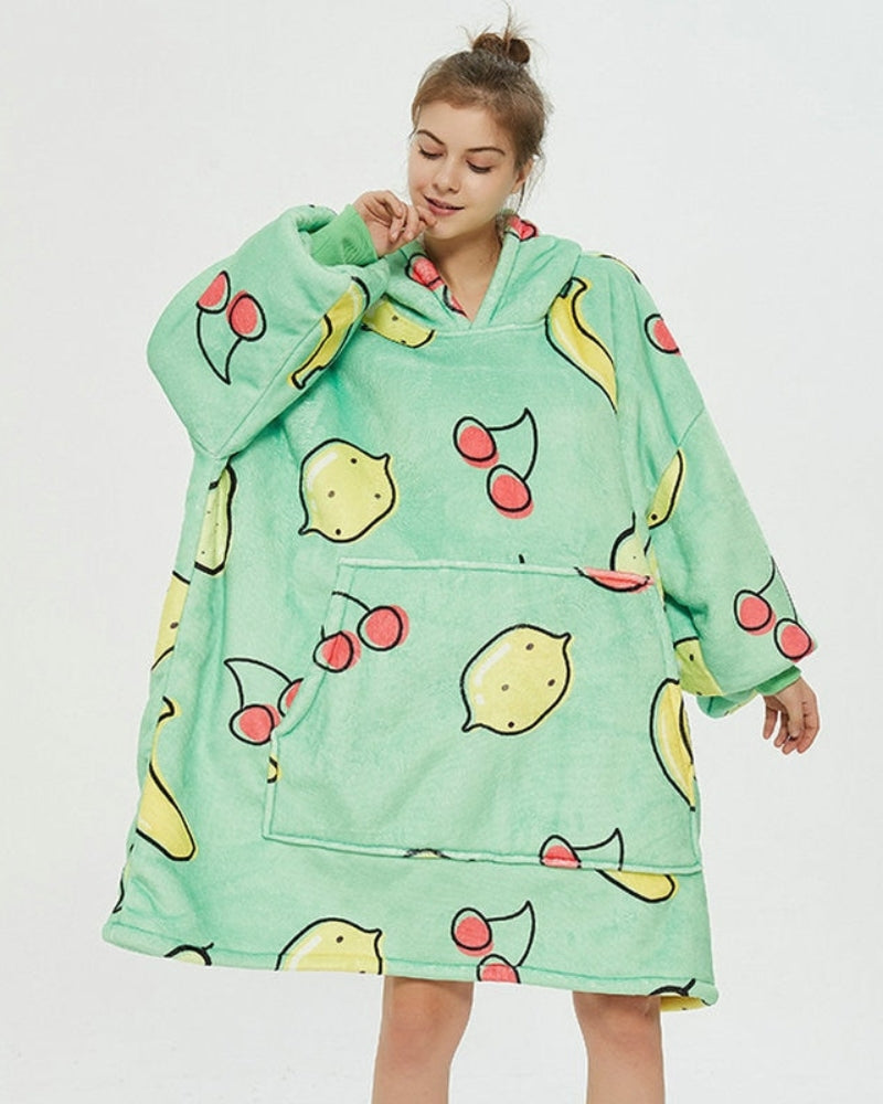 Poncho Polaire Femme Pyjama - Vert