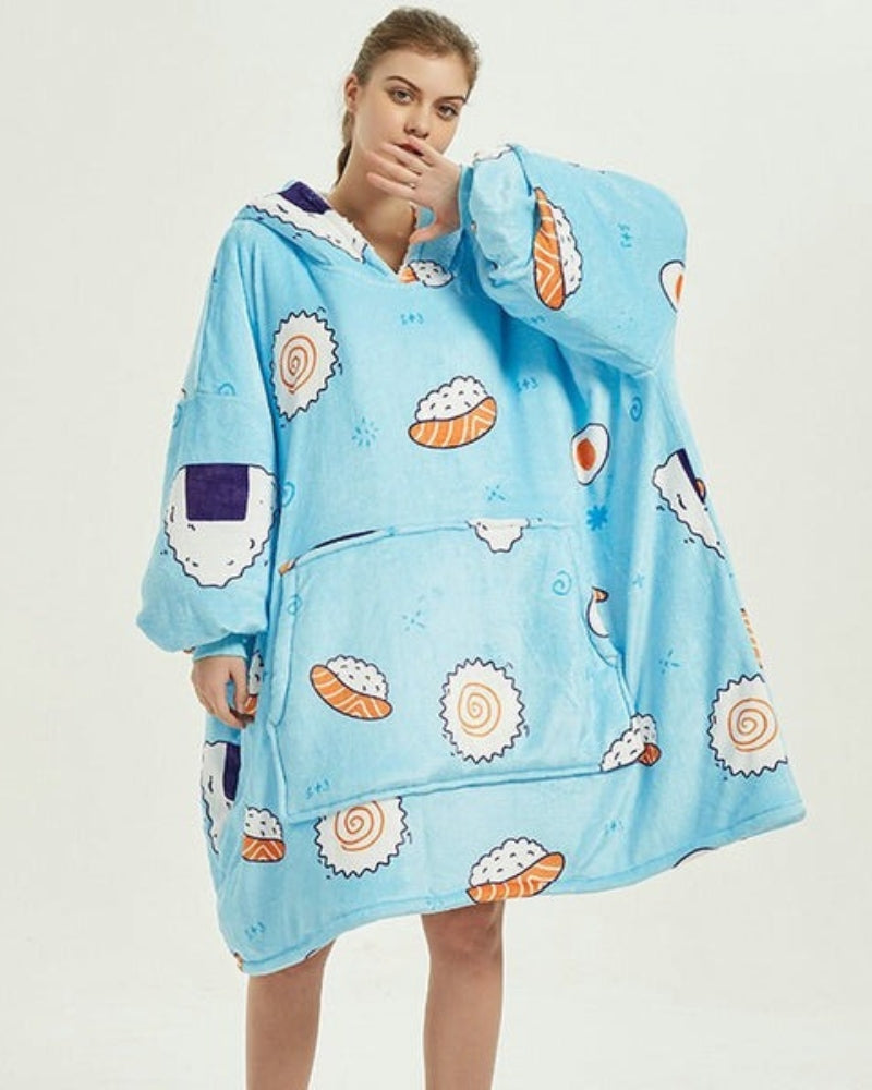 Poncho Polaire Femme Sushis - unique