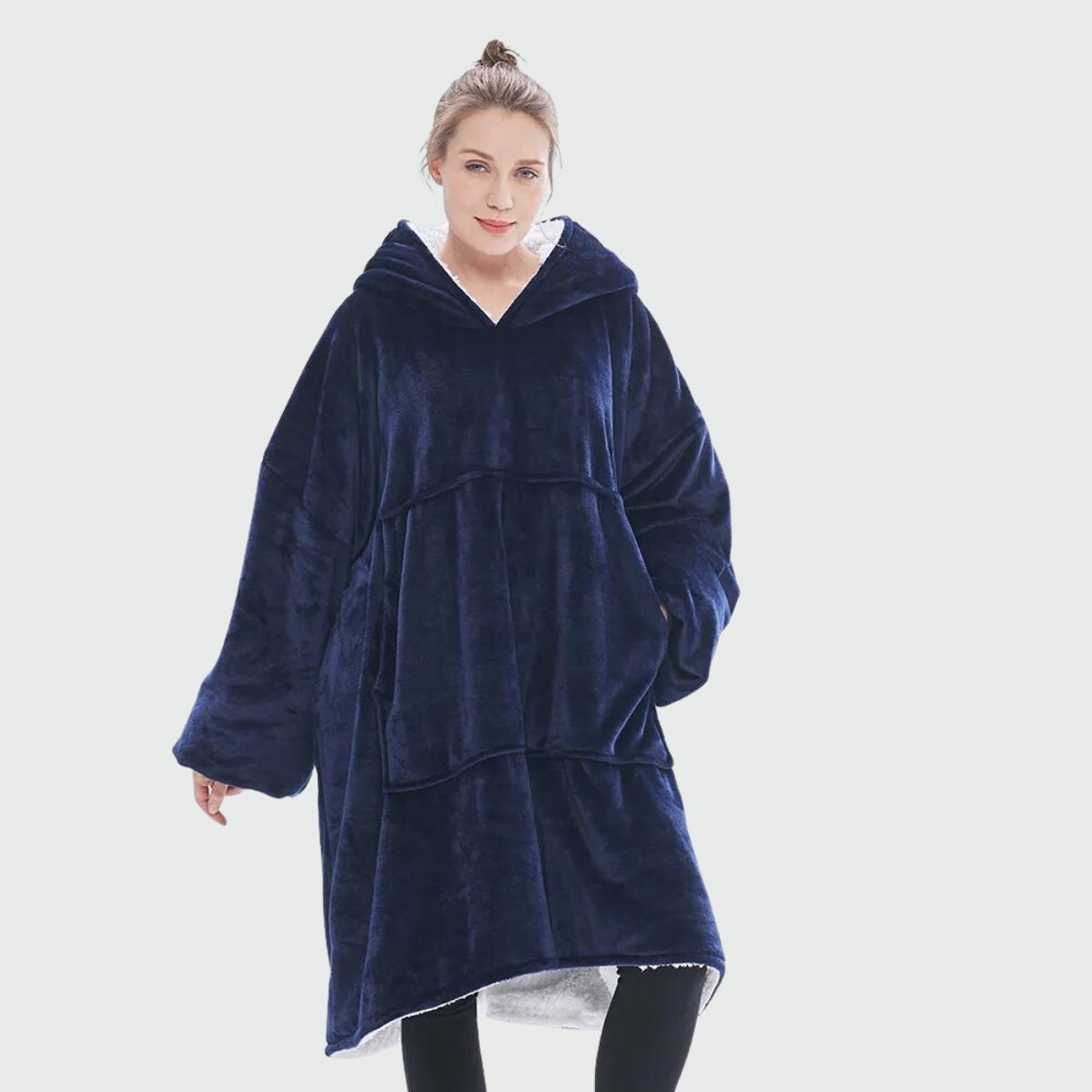 Poncho Polaire Hiver Femme - bleu marine / unique