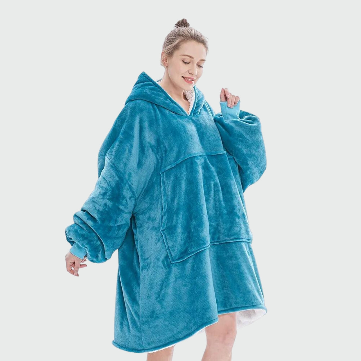 Poncho Polaire Hiver Femme - bleu / unique