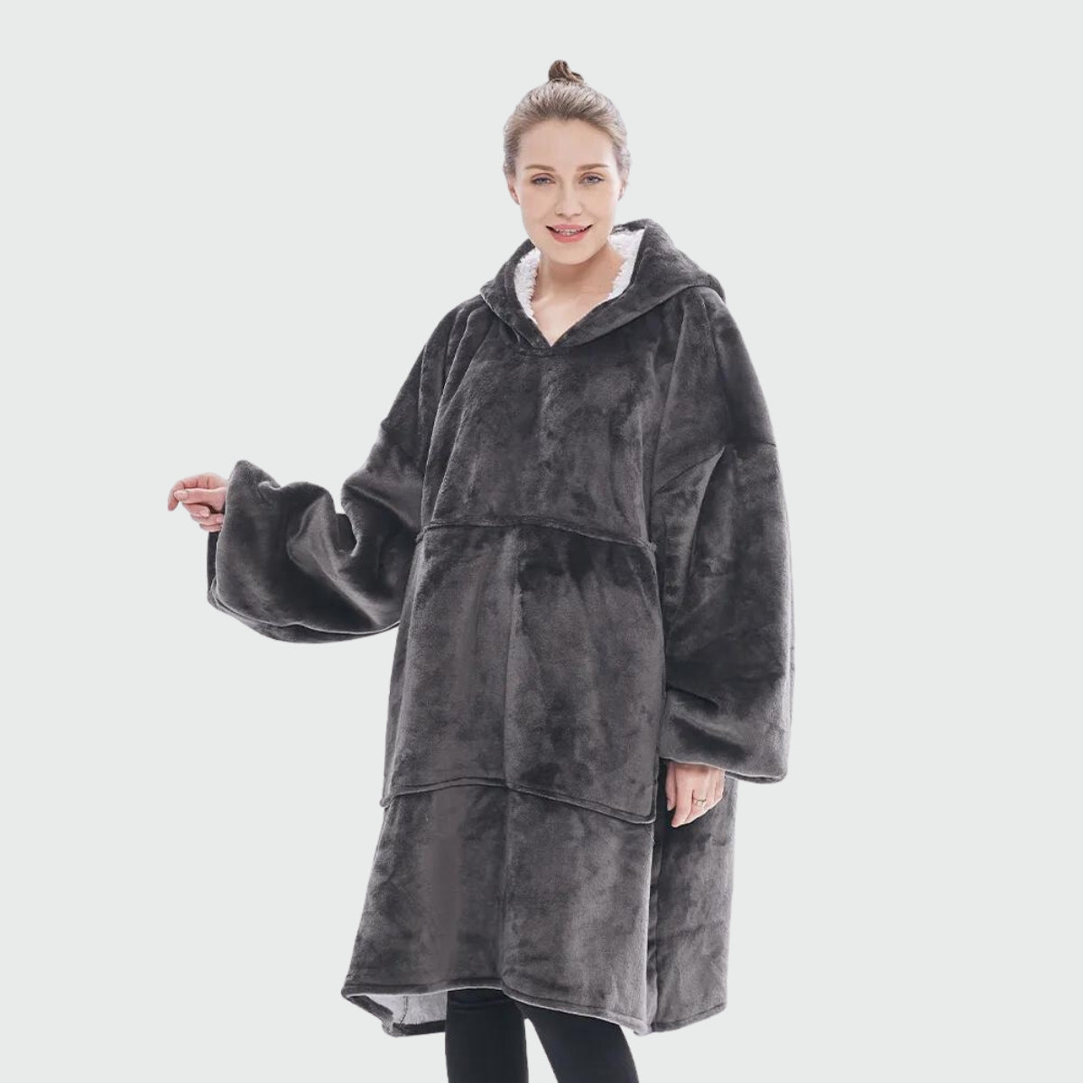 Poncho Polaire Hiver Femme - gris / unique