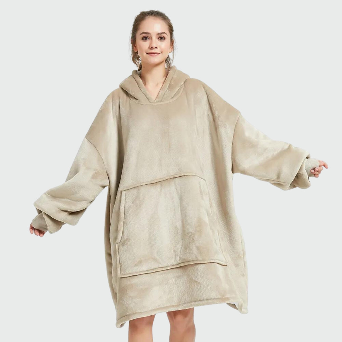 Poncho Polaire Hiver Femme - kaki / unique
