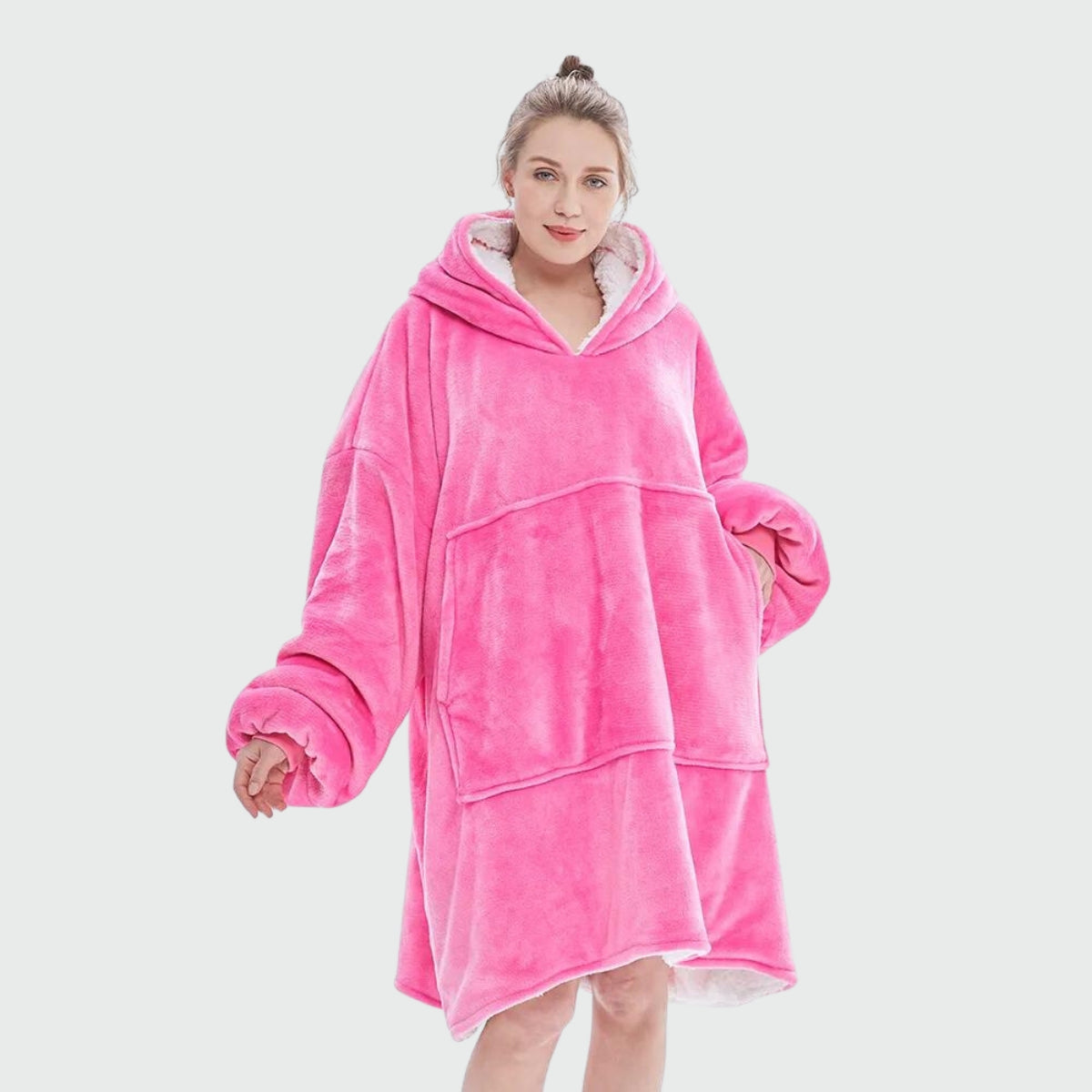 Poncho Polaire Hiver Femme - rose / unique