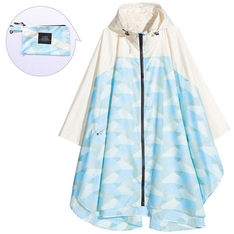 Poncho Pluie Beige & Bleu - bleu & beige