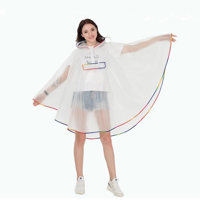 Poncho Transparent - Bordures multicolores