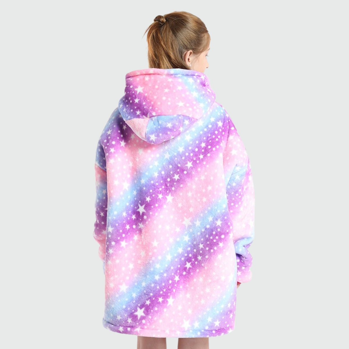Pull Plaid Fille - Violet / Rose / 75 cm