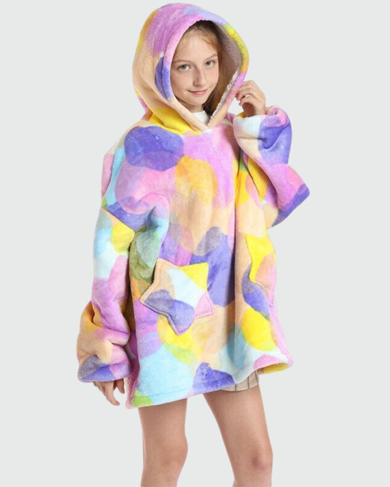 Sweat Plaid Enfant Bulles Multicolores - Colorées / 75 cm