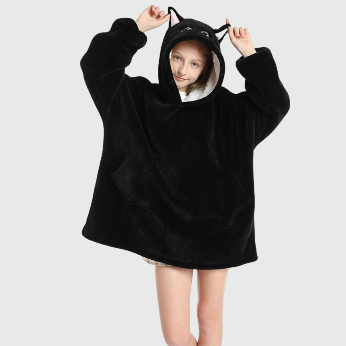 Sweat Plaid Enfant Chat Noir - Chat noir / Unique