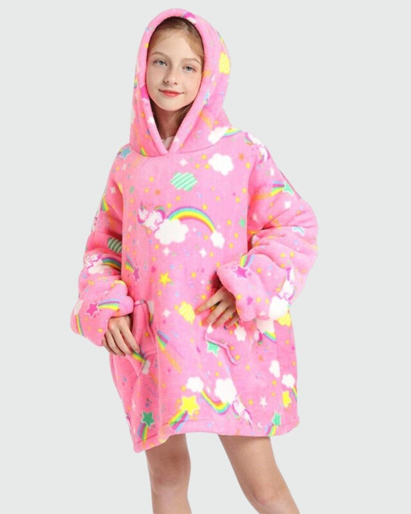 Sweat Plaid Enfant Licorne Poncho Shop - Main Image
