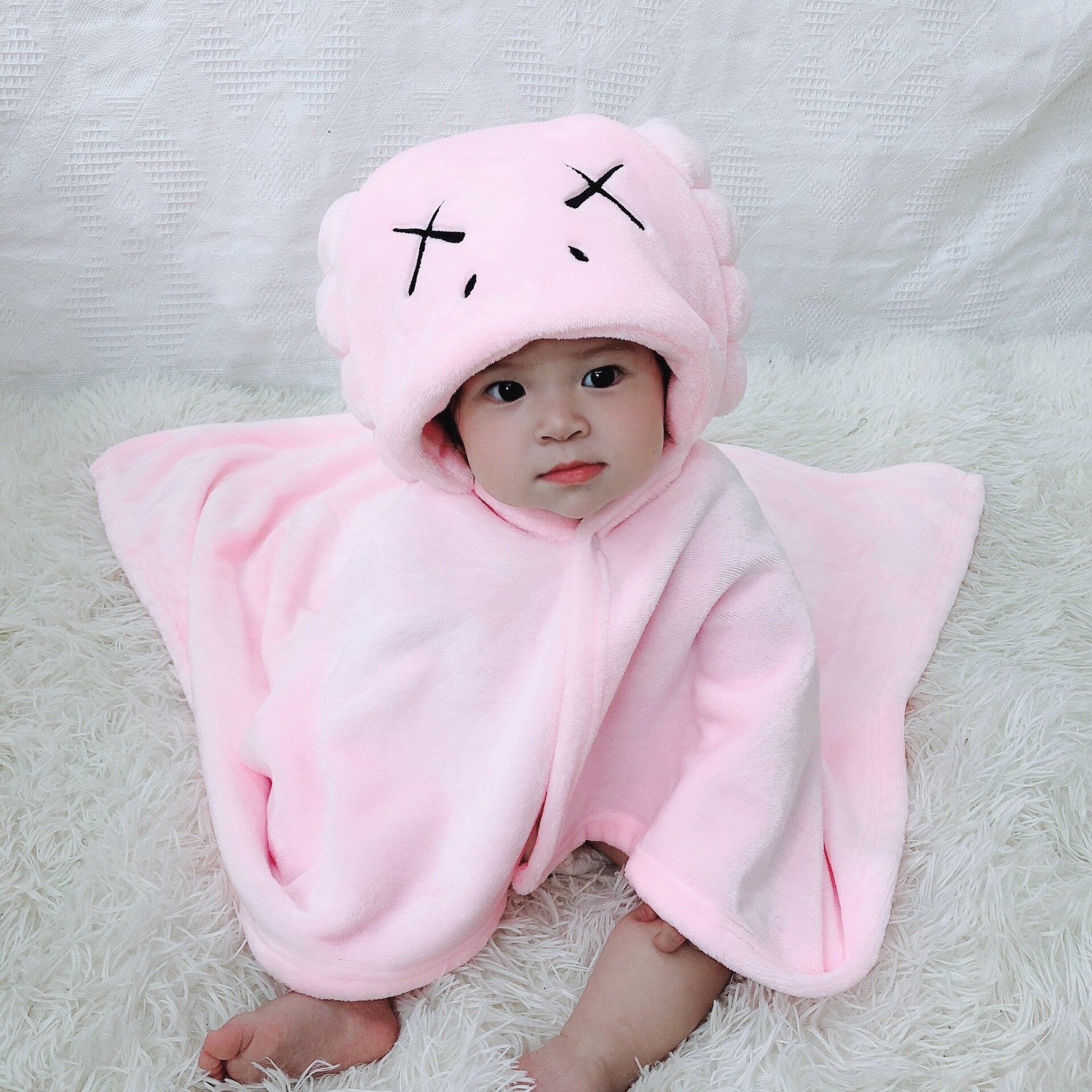 Cape Bain Bébé Fille - rose