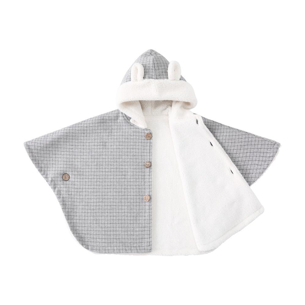 Poncho Bébé Gris Blanc