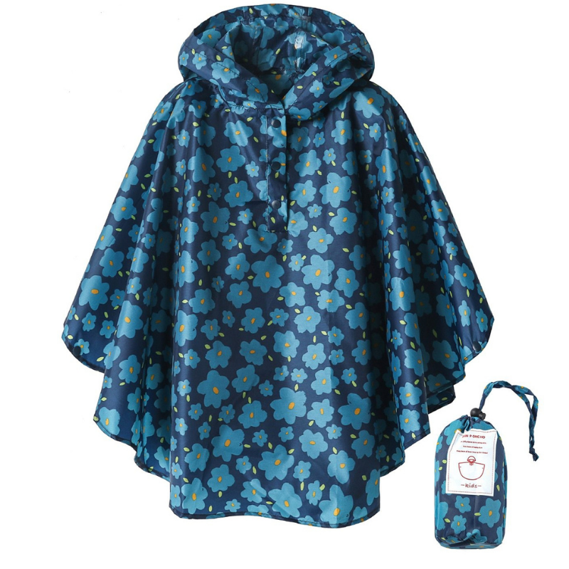 Poncho de Pluie Fille - bleu / S