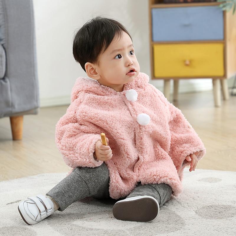 Poncho Fille avec Capuche - rose / 0-36 mois