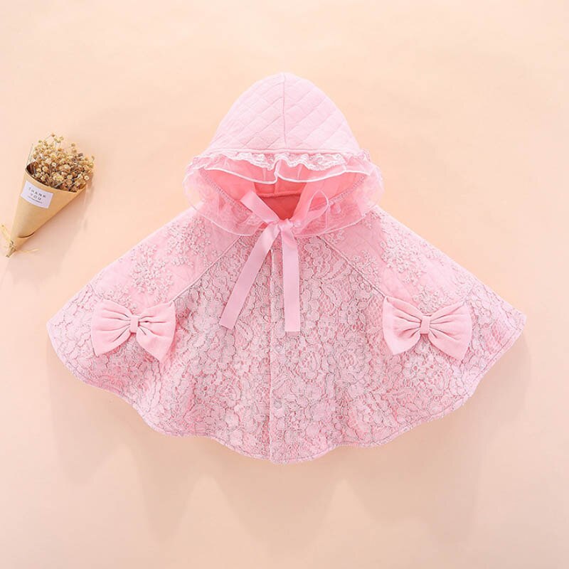 Poncho Fille Dentelle - Rose / 18 mois