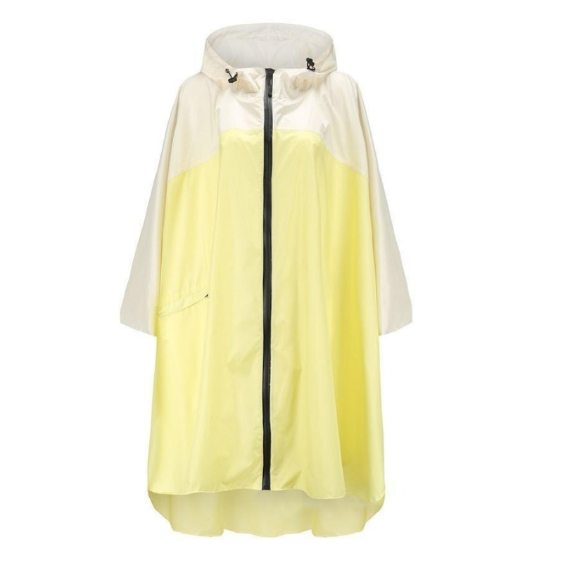 Poncho Pluie Adulte - jaune & blanc