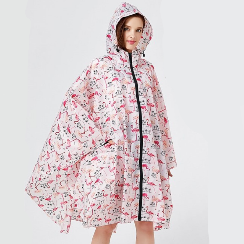 Poncho Pluie Femme Flamands Roses - Rose