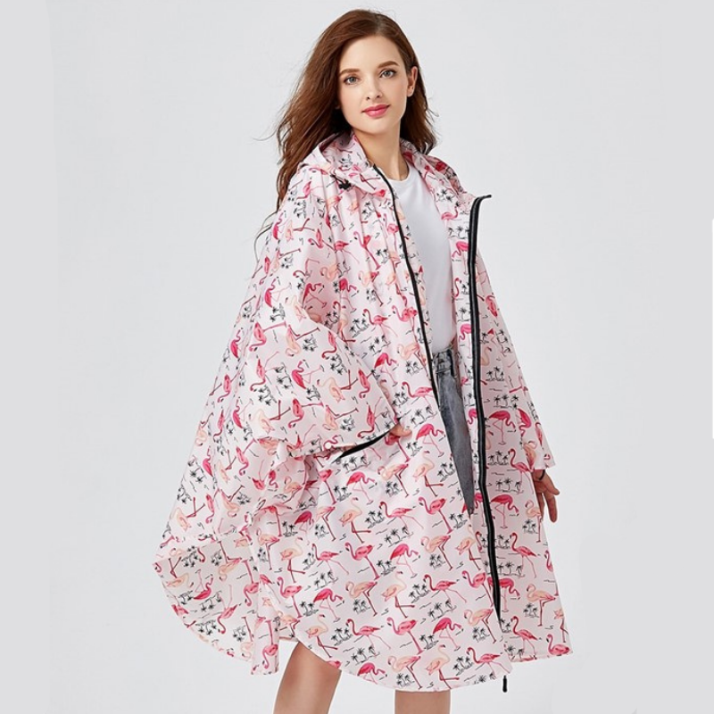 Poncho Pluie Femme Flamands Roses - Rose