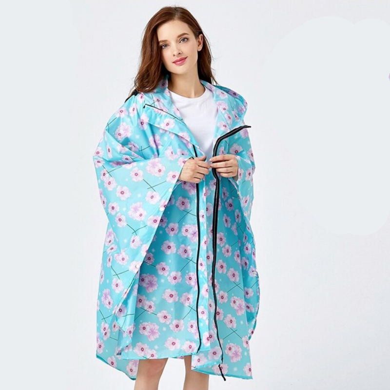 Poncho Pluie Femme Sakura - Bleu Clair