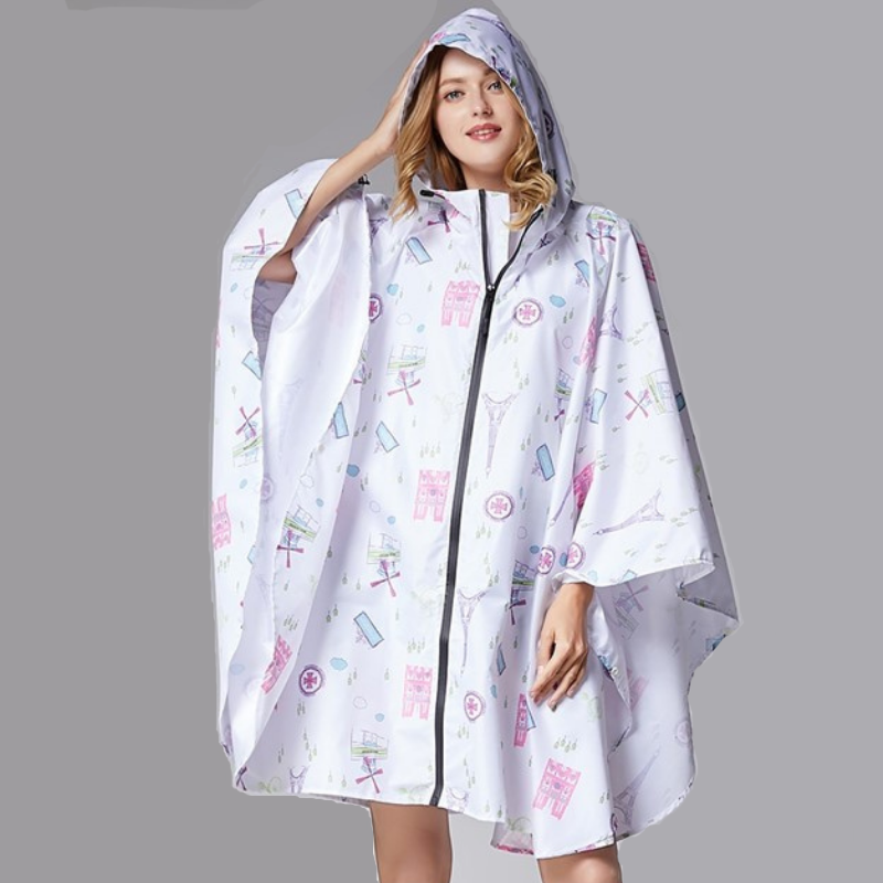 Poncho Pluie Tour Eiffel - Blanc