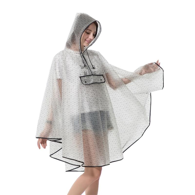 Poncho Pluie Transparent - Grillage noir