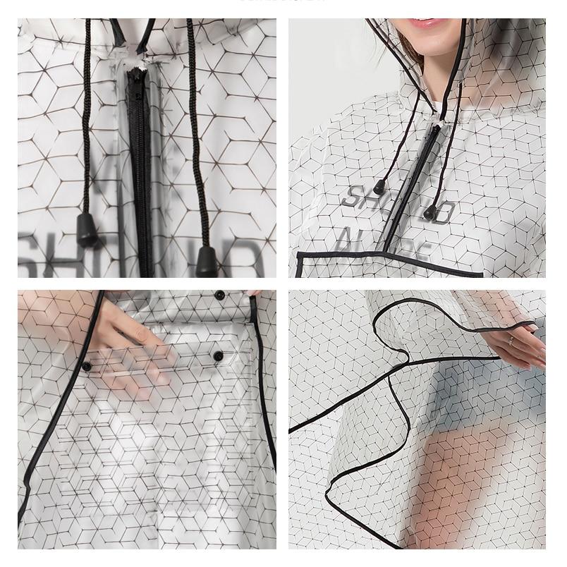 Poncho Pluie Transparent - Grillage noir