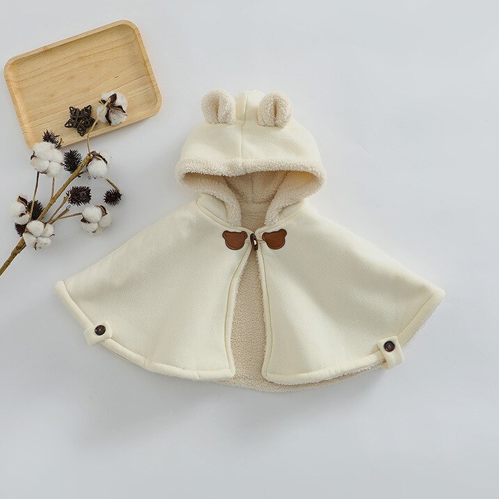 Poncho Polaire Enfant Hiver - Beige / XS (70-80CM)