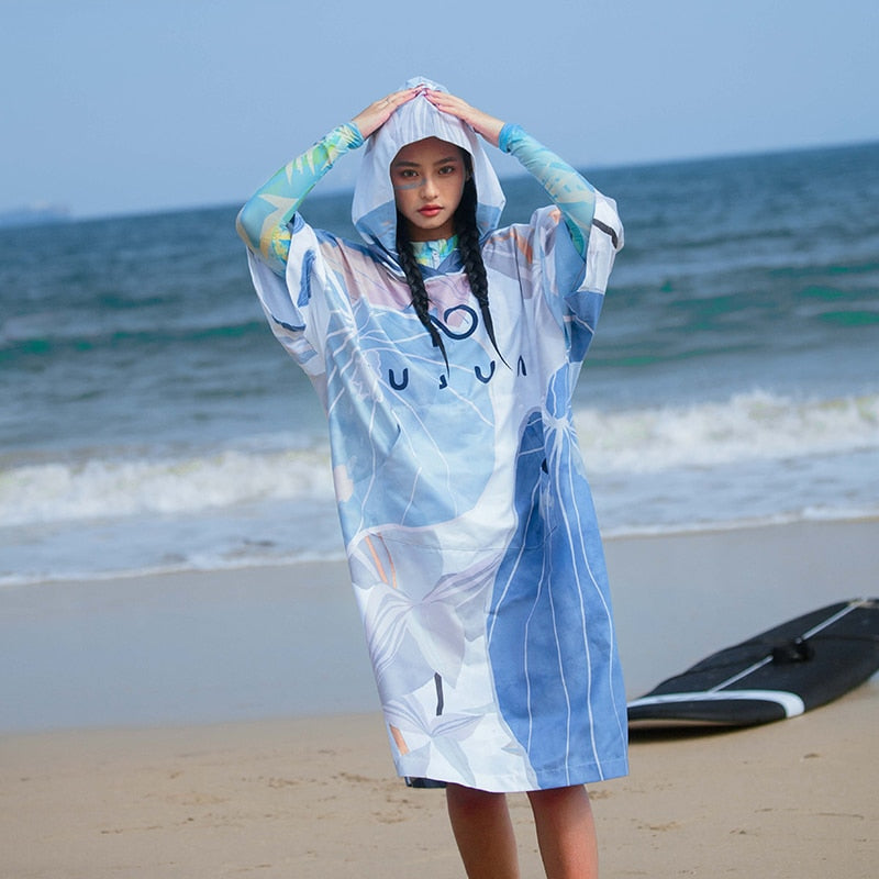 Poncho Surf Modern Art - Bleu