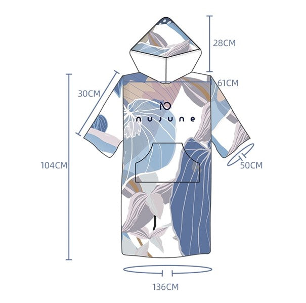 Poncho Surf Modern Art - Bleu