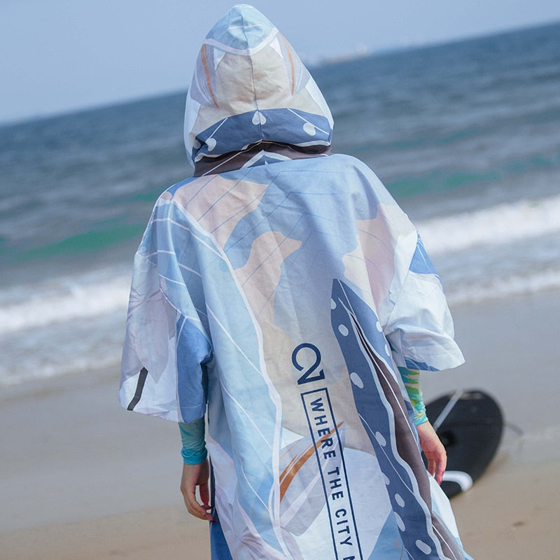 Poncho Surf Modern Art - Bleu
