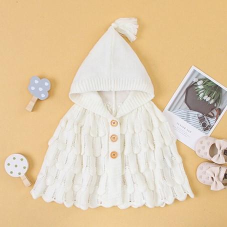 Poncho Tricot Bébé - blanc / 12M
