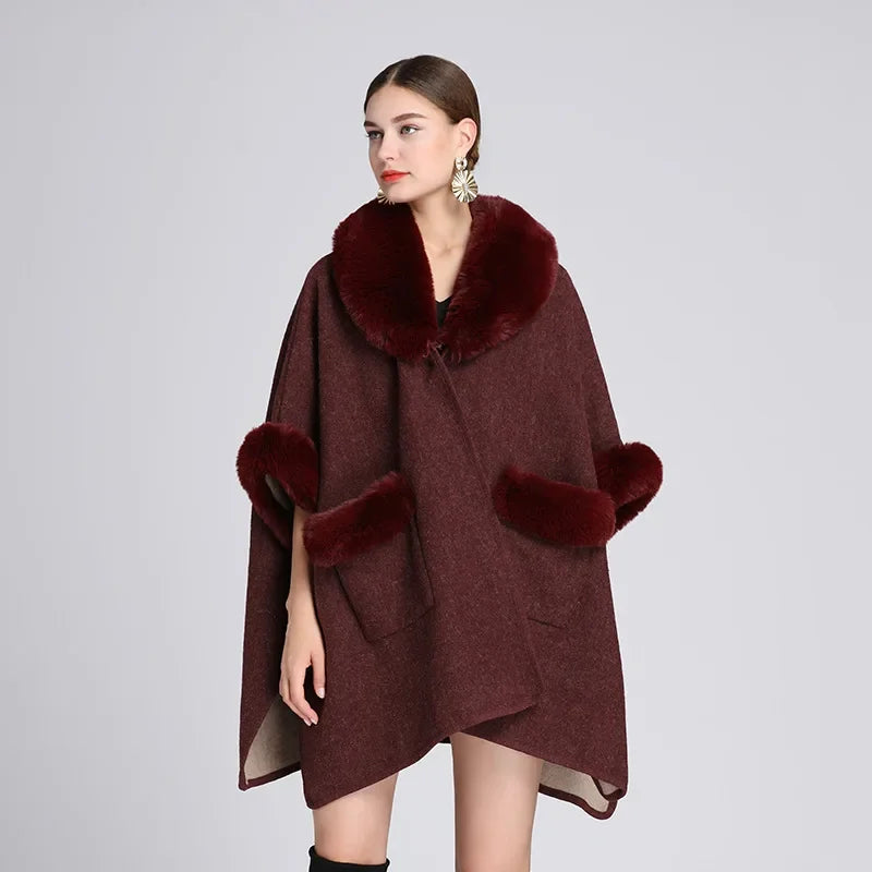 Cape Chaude Femme - bordeaux