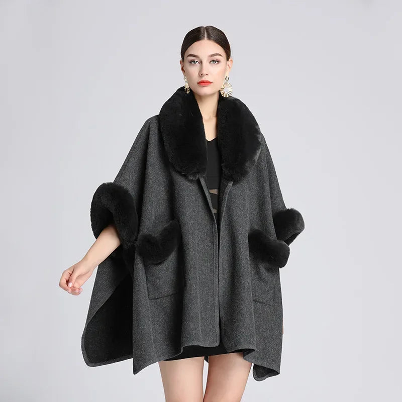 Cape Chaude Femme - gris foncé