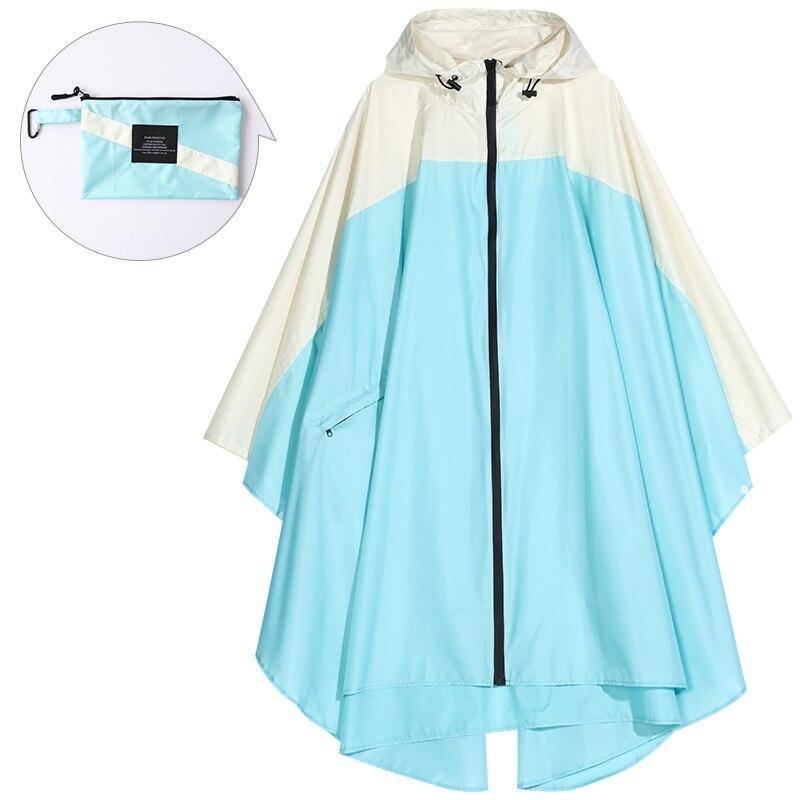 Poncho Pluie Bleu Clair & Beige - Bleu clair & Beige