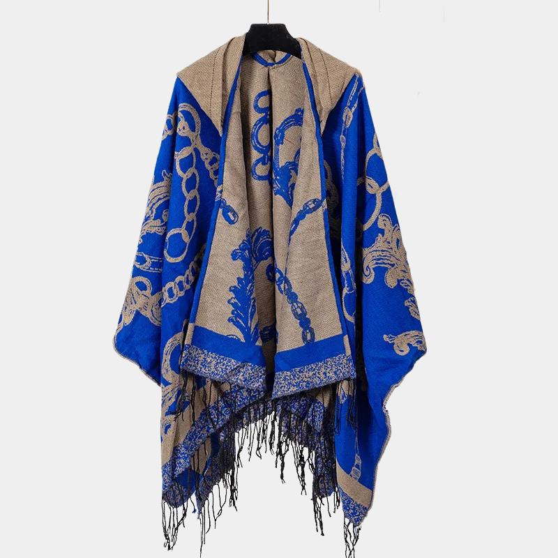 Cape Poncho Homme - bleu