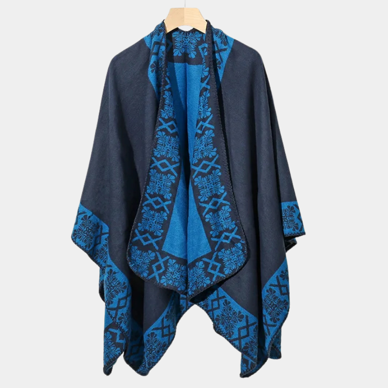 Echarpe Poncho Homme - bleu